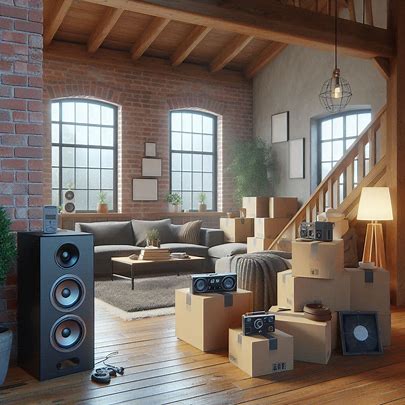 Greenwich home with moving boxes
